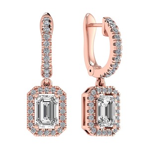 Boucles d'oreilles clous en diamant de laboratoire ovale radiant serti clos, 0,30 ct, en platine, cadeau d'anniversaire de mariage - Product Image 2