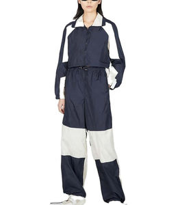 Ensemble de survêtement coupe-vent à capuche zippée avec logo personnalisé Veste à fermeture éclair imperméable avec survêtement surdimensionné pour l'hiver OEM - Product Image 1