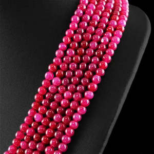 AAA+ Quality 552.65 CTS EARTH MINED 6 STRAND ENHANCED <b>RUBY</b> ROUND BEADS <b>NECKLACE</b> (DG) Cus-Jew9 - Product Image 3