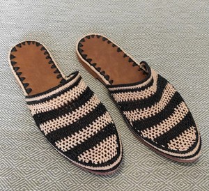 Moroccan Raffia Sandals, Women's Raffia <b>Mules</b>, Handmade Raffia <b>slippers</b> - Product Image 1