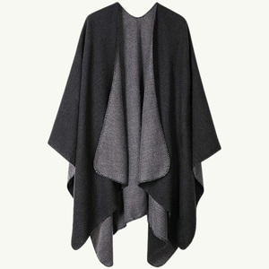 Custom Women's Warm Oversized Plaid Shawl and Wrap <b>Open</b> <b>Front</b> Travel Poncho Sweater, Soft Casual Fall/Winter <b>Cardigan</b> Cape - Product Image 4