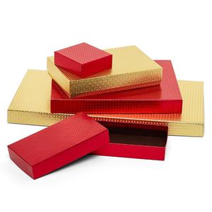 กล่องขนมแข็งแบบนูนลายเพชรคุณภาพสูง วัสดุ PET รีไซเคิล บรรจุภัณฑ์ของขวัญแบบแบนสำหรับขนมขบเคี้ยว เหมาะสำหรับมอบเป็นของขวัญ - Product Image 4