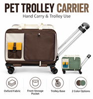 Sac de transport pour animaux de compagnie avec roulettes, sac de voyage en Oxford pour chats et chiens, sac à dos de transport pour animaux de compagnie personnalisé OEM avec roulettes