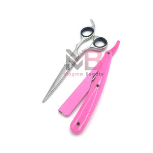 กรรไกรตัดผมสแตนเลสใบมีดตรงกรรไกรผอมบางคุณภาพพรีเมี่ยม - Product Image 1