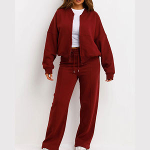 ชุดวอร์มสีพื้นสำหรับผู้หญิง คอลเลคชั่นชุดออกกำลังกาย 2 ชิ้นสุดฮิต ระบายอากาศได้ดี รับบริการ OEM - Product Image 6