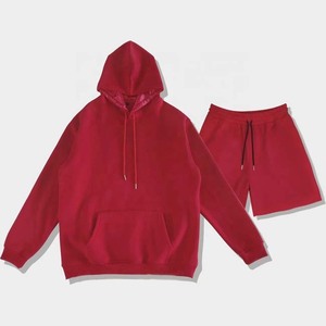 2024 <b>Top</b> Trending <b>Men's</b> Plus Size Breathable Cotton Hoodies Shorts Set OEM Custom Logo Design High Street Style Two-Piece Summer - Product Image 3