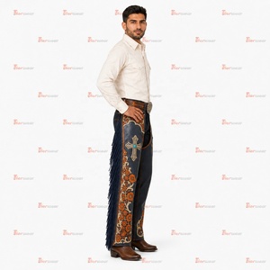 Pantalones Largos de Cuero para Motocicleta para Hombre, de Cuero Genuino, Protección para Piernas de Motociclista, Estilo Vaquero Occidental, Equitación, Personalizados - Product Image 4