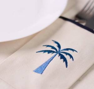Housses de <span class=keywords><strong>couverts</strong></span> brodées écologiques motif palmier Shanlian, personnalisables avec logo, en coton, pour couteau, fourchette et autres ustensiles de table, <span class=keywords><strong>pochette</strong></span> <span class=keywords><strong>à</strong></span> <span class=keywords><strong>couverts</strong></span> - Product Image 4