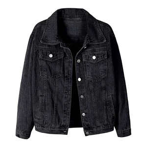 Veste en jean pour femmes, vestes en jean décontractées, jean d'automne, boutonnée, manteau oversize, mode féminine tendance, streetwear, vêtements d'extérieur, personnalisable - Product Image 1