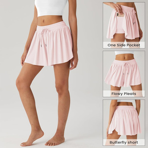 Short de sport personnalisé 2 en 1 pour femmes pour l'été matériau respirant à séchage rapide couche intérieure de vêtements de sport production en usine OEM - Product Image 5
