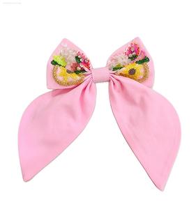 Cinta con cuentas de semillas hecha a mano, accesorio para el cabello, pinzas para el cabello de moda personalizadas para niñas, hechas de tela de algodón - Product Image 2