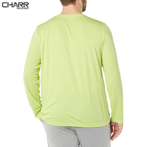 La última camiseta de manga larga ajustada para gimnasio para hombre, ropa deportiva informal con estampado de logotipo personalizado, patrón sólido - Product Image 2