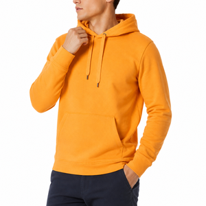 Sweat-shirt à capuche unisexe orange, coupe classique, 100% coton molletonné, coupe-vent, sportif, décontracté, avec poche, pour l'automne - Product Image 6
