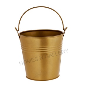 Latest Home Decoration <b>Small</b> Galvanized Tin Pink Flower Bucket Planters <b>Pots</b> With Customized Shiny Finishing At Wholesale Price - Product Image 6