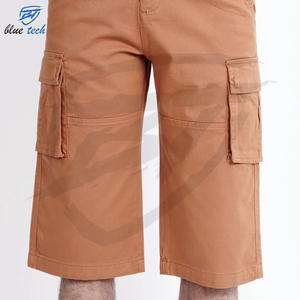 Shorts cargo pour hommes, taille élastique, séchage rapide, léger, multi-poches, grande taille, respirant, décontracté, été, extérieur, toile vintage - Product Image 5