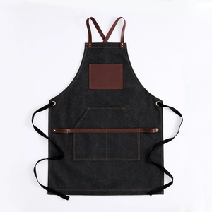 Customised Personalized Black Genuine <b>Leather</b> <b>Apron</b> Grill Kitchen <b>Apron</b> With Single <b>Apron</b> for Cooks Bartender Barista Chef Gift - Product Image 1