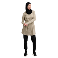 Vêtements de sport modestes pour femmes musulmanes, fournis par le fabricant, vêtements de fitness actifs, capuche, polyester uni, équipement de sport