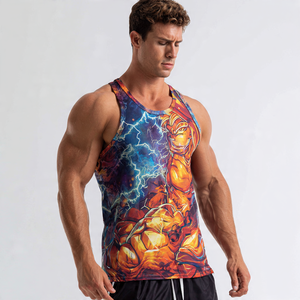 Débardeur Sublimation Athlétique pour Homme, Haut d'Entraînement par Sublimation, 100% Coton, Polyester Imprimé, Gilet pour Homme - Product Image 4