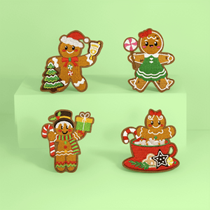 Cute Gingerbread Character Embroidered Patch for Fashion Accessories - Product Image 1