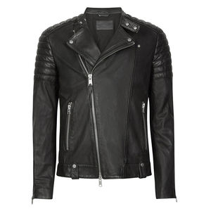 Chaqueta de cuero de piel de oveja marrón antibacteriana con calefacción sostenible para hombre para invierno, Material de lana con cuello de pie, estilo callejero - Product Image 1