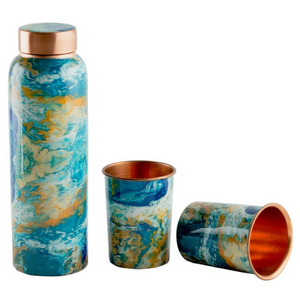 Hot Selling New Embossed Copper <b>Water</b> <b>Bottle</b> Modern Business Style Smart Custom Silver Metal Ceramic Drinkware <b>Water</b> Purify - Product Image 4