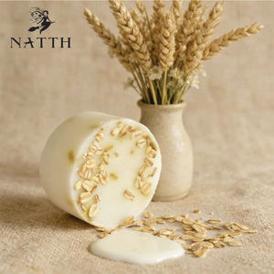 Jabón Facial <span class=keywords><strong>y</strong></span> Corporal de Marca Privada NATTH, Jabón para el Cuidado de la Piel, Blanqueador, Antiacné, Orgánico, Hecho a Mano con Leche de Cabra, <span class=keywords><strong>Avena</strong></span> <span class=keywords><strong>y</strong></span> <span class=keywords><strong>Miel</strong></span>, 140 g, Sólido - Product Image 1