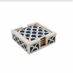 Luxury Wood <b>Marble</b> Metal Inlay Coaster Square Shape Best Quality Handmade <b>Mug</b> Coaster Table Decoration Mats & Pads At Best Price - Product Image 2