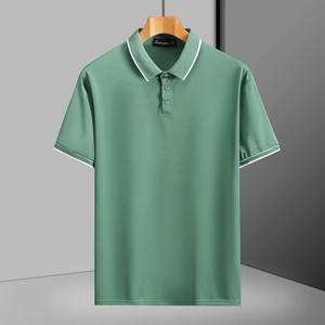 เสื้อโปโลใส่สบายกันรอยยับสำหรับผู้ชายและผู้หญิงชุดลำลองแขนสั้นลายพื้นดีไซน์ใหม่ - Product Image 5