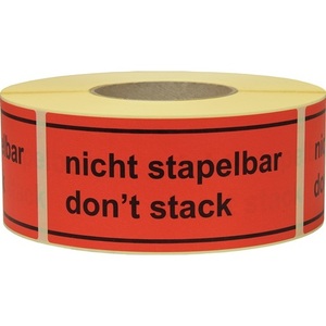 TRANSPAK Red Warning Label Not Stackable 145mm Length 70mm Width 1000 Pcs/Roll Other Stickers - Product Image 1