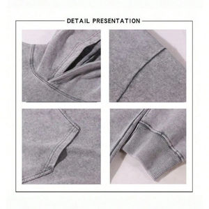 เสื้อฮู้ดแฟชั่นสำหรับผู้ชายและผู้หญิงเสื้อมีฮู้ดสำหรับฤดูหนาวฟอกสีกรดแบบกำหนดเอง - Product Image 3