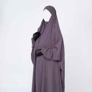 Abaya Marrón con Hiyab, Túnica Musulmana de Manga Larga, Vestido Modesto para Uso Diario - Product Image 5