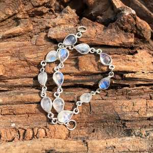 Pulsera de piedra lunar hecha a mano, plata de ley 925, joyería con piedras preciosas para mujer, regalo de piedra lunar natural - Product Image 5