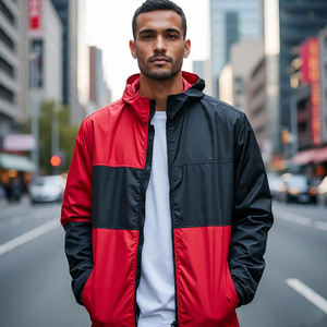 Chaquetas cortavientos, conjuntos cortos para hombre, abrigo con capucha impermeable de nailon 100% para senderismo, chaqueta a prueba de lluvia, ropa de calle, chaqueta cortavientos - Product Image 4