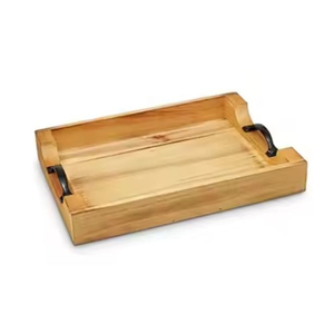 Galvanized <b>Serving</b> <b>Tray</b> With Gold and <b>Black</b> Designer Handles Exclusive Quality Restaurant Kitchenware Food <b>Tray</b> - Product Image 6