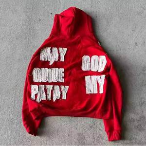 Sudadera con capucha con cremallera para hombre de gran tamaño y peso pesado 2025, logotipo personalizado de talla grande, bordado desgastado de alta calidad, estilo informal para invierno - Product Image 3