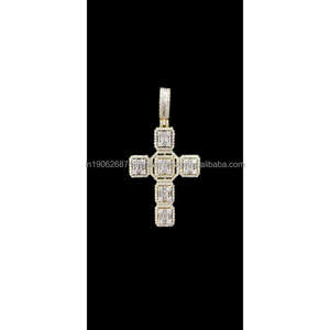 Colgante de cruz de plata 925, joyería religiosa de Hip Hop chapada en rodio con VVS Lab Grown Diamond HIP HOP Jewelry - Product Image 2