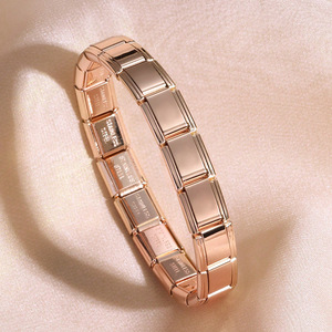Bracciale Unisex in Acciaio Inossidabile Elastico con Placcatura Sottovuoto, Braccialetto Modulare Fai-da-Te per Uomo e Donna, Gioiello alla Moda, Regalo - Product Image 4