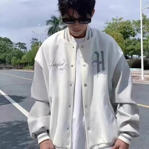 Haute qualité PU Varsity vestes pour hommes femmes collège Baseball uniforme à la mode broderie surdimensionné col rond pour l'hiver - Product Image 2