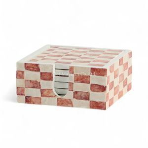 Mother of Pearl <b>Coasters</b> Shell Inlay <b>Drink</b> <b>Coasters</b> Natural Eco Friendly Tableware for Home and Dining Use - Product Image 3
