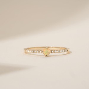 แหวนเพชรโอปอลอัญมณีอัญมณีสำหรับผู้หญิงแหวนหมั้นทอง14K สำหรับงานแต่งงานแบบสั่งทำ - Product Image 5