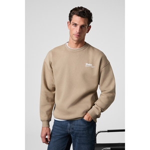 Sweat-shirt à col rond doublé en polaire pour homme GRIMELANGE Ernest en coton biologique ultra doux avec détails imprimés - Product Image 2