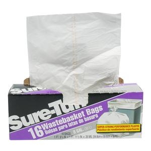 ถุงขยะแบบใช้แล้วทิ้ง Sure-Tuff ผลิตจากพลาสติก PP ขนาดปกติ 16 ใบ บรรจุ 8 แกลลอน ผลิตในสหรัฐอเมริกา สำหรับใช้ในครัวเรือน - Product Image 1