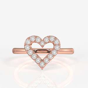 Bague en or 9 carats avec diamant Moissanite Cœur Céleste – Élégante et Luxueuse - Product Image 5
