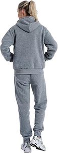 Survêtement polaire respirant 2 pièces pour femmes Ensemble de salon Pull décontracté à capuche avec poches pour le confort et le style hivernaux - Product Image 3