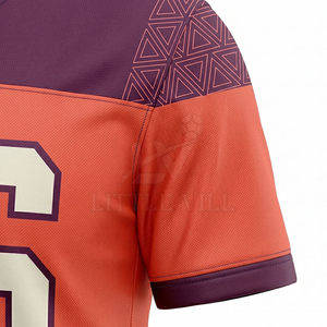 Men's Orange <b>Purple</b> American Football Jersey V Neck Short Sleeve Number 46 Sublimated Print Moisture Wicking Breathable <b>Mesh</b> - Product Image 5