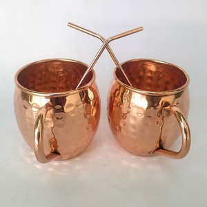 Taza de cerámica duradera con revestimiento de cobre Moscow Mule con diseño grabado Material de acero inoxidable para fiestas y regalos - Product Image 1