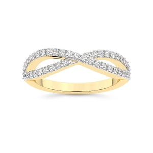 Bague en diamant unique sertie densesment, diamant de laboratoire 0,38 ct TW, or massif 14 carats, couleur FG, clarté VS, rangée de 43 diamants étincelants - Product Image 2