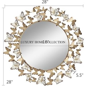 Cadre de miroir mural exclusif en métal antique avec un bord festonné et une patine unique, parfait pour les intérieurs sur mesure - Product Image 2