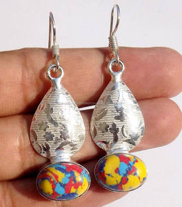 Qualité supérieure Cornaline Forme Ronde Gemmes Dangle Boucle D'oreille Conception De Goutte 925 Argent Lunette Ensemble Pour Boucle D'oreille Bijoux - Product Image 6