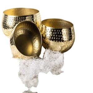 Juego de tazones con forma redonda para el hogar, Juego de 3 piezas de vajilla para servir frutas secas para Hotel y restaurante, cuencos dorados de aluminio - Product Image 4